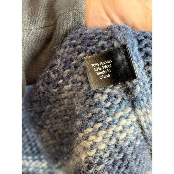 Lane Bryant Cardigan Womens 26/28 Plus Blue Premium Italian Yarn Wool Striped - Picture 5 of 6